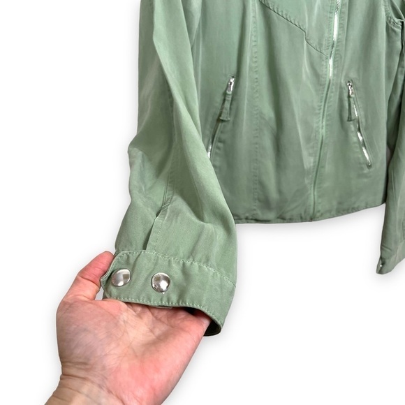 BLANK NYC Jacket Womens Small Green Sage Moto Military Contemporary - Picture 9 of 15